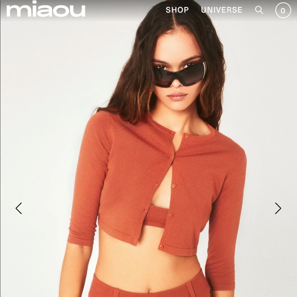 Miaou The Cardi Paprika size Large NWT